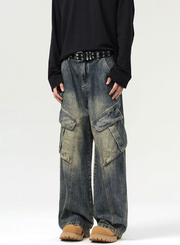 Japanese Brand × Vintage American street retro men's loose cargo baggy jeans Size US 32 / EU 48 - 3 Thumbnail