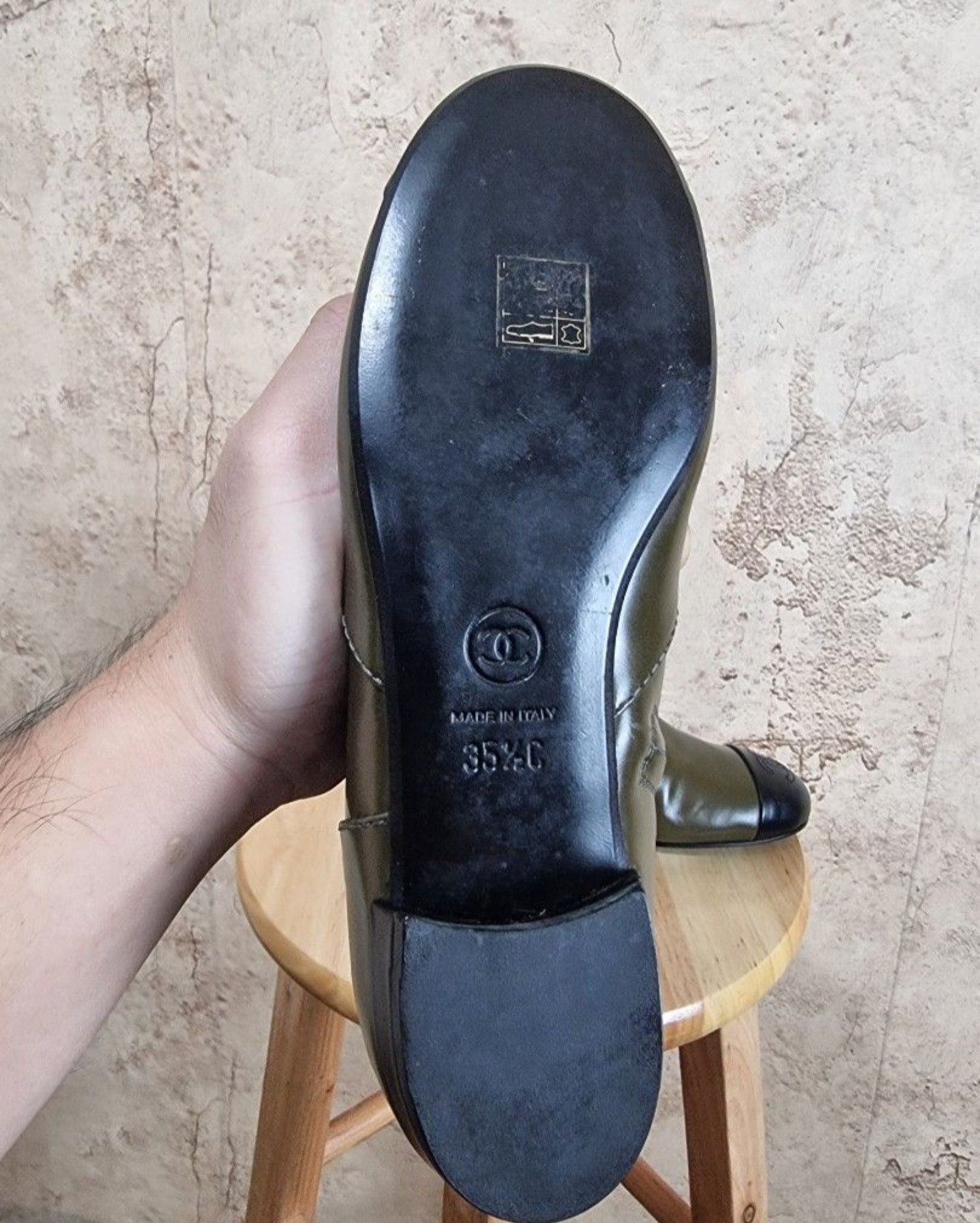 Chanel Chanel Olive and black leather Zippered Boots Size US 5.5 / IT 35.5 - 6 Thumbnail