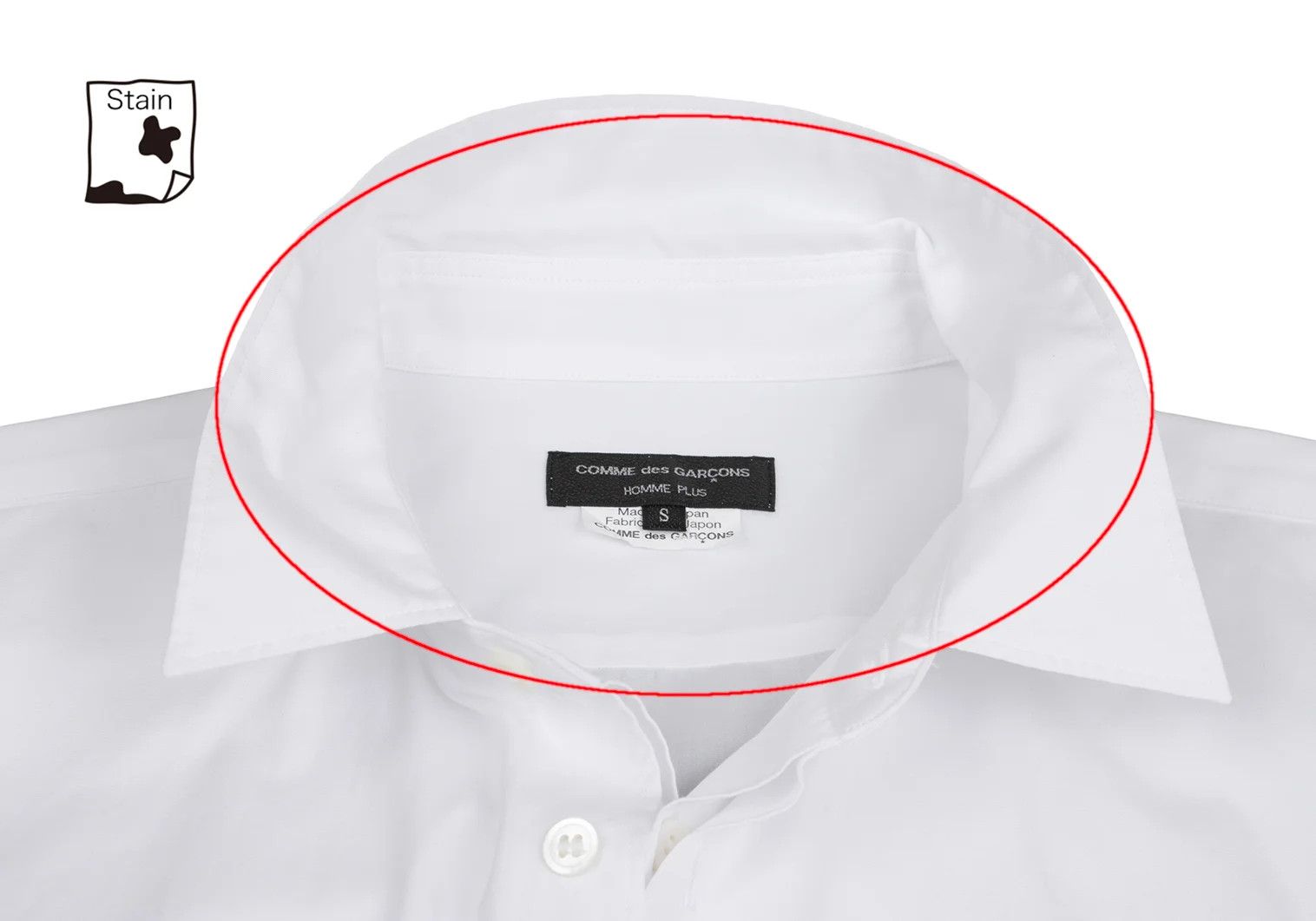 Comme des Garcons Homme Plus Cotton Layered Design Shirt in White, Size S Size US S / EU 44-46 / 1 - 5 Thumbnail