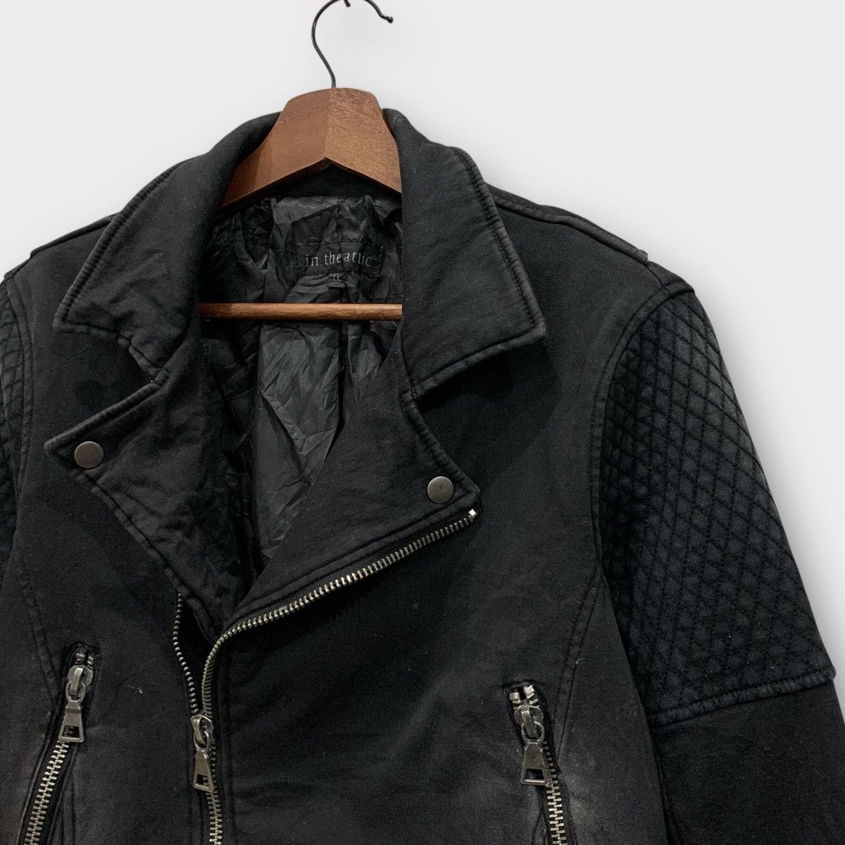 In The Attic IN THE ATTIC JAPAN BLACK WASHED BIKER JACKET DOUBLE COLLAR Size US S / EU 44-46 / 1 - 11 Thumbnail