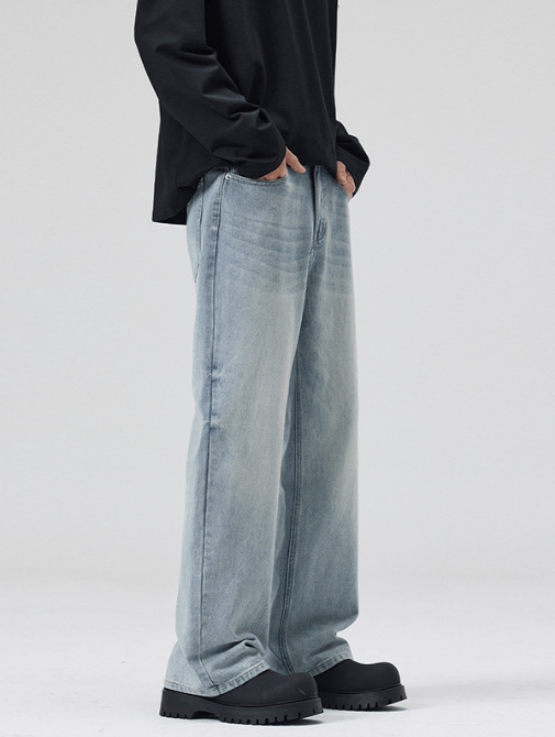 Japanese Brand × Jean American trendy cleanfit washed light blue high street jeans Size US 32 / EU 48 - 2 Thumbnail