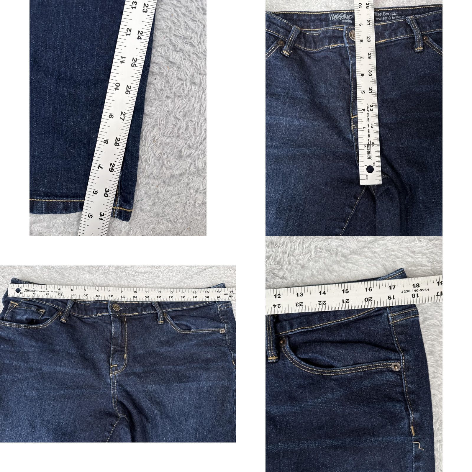 Mossimo Mossimo Jeans Womens 14R Dark Wash Blue Mid Rise Bootcut Denim Stretch 34x31 Size 36" / US 14 / IT 50 - 8 Thumbnail