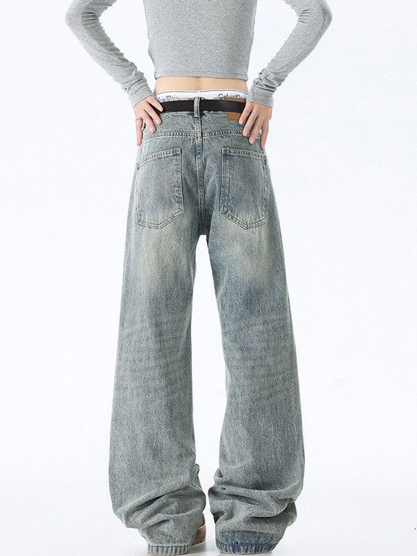 Japanese Brand Men's distressed straight leg retro curved jeans Size US 32 / EU 48 - 4 Thumbnail