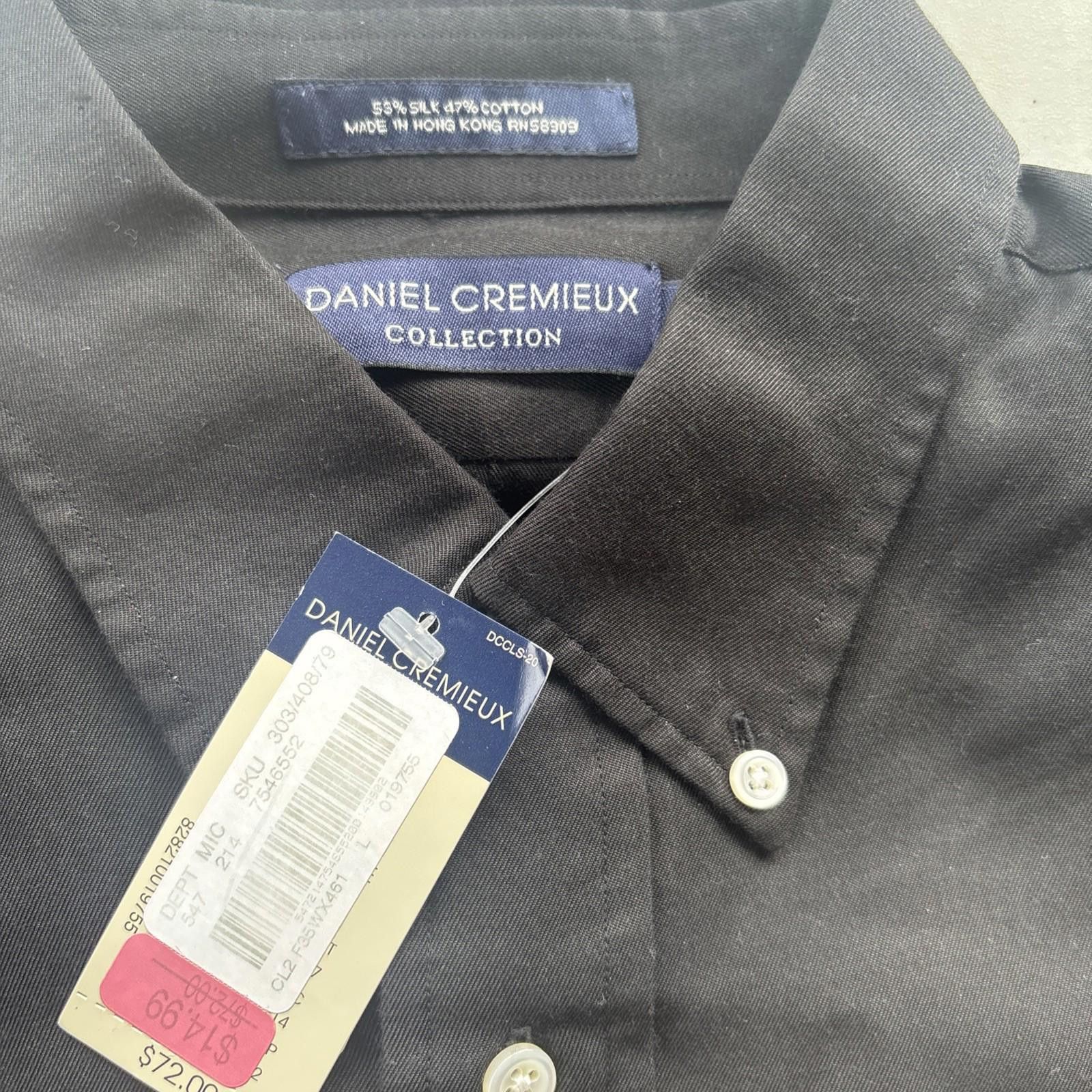 Daniel Cremieux Daniel Cremieux 50% Silk Black Button Down Shirt Men's VTG Size US L / EU 52-54 / 3 - 2 Thumbnail