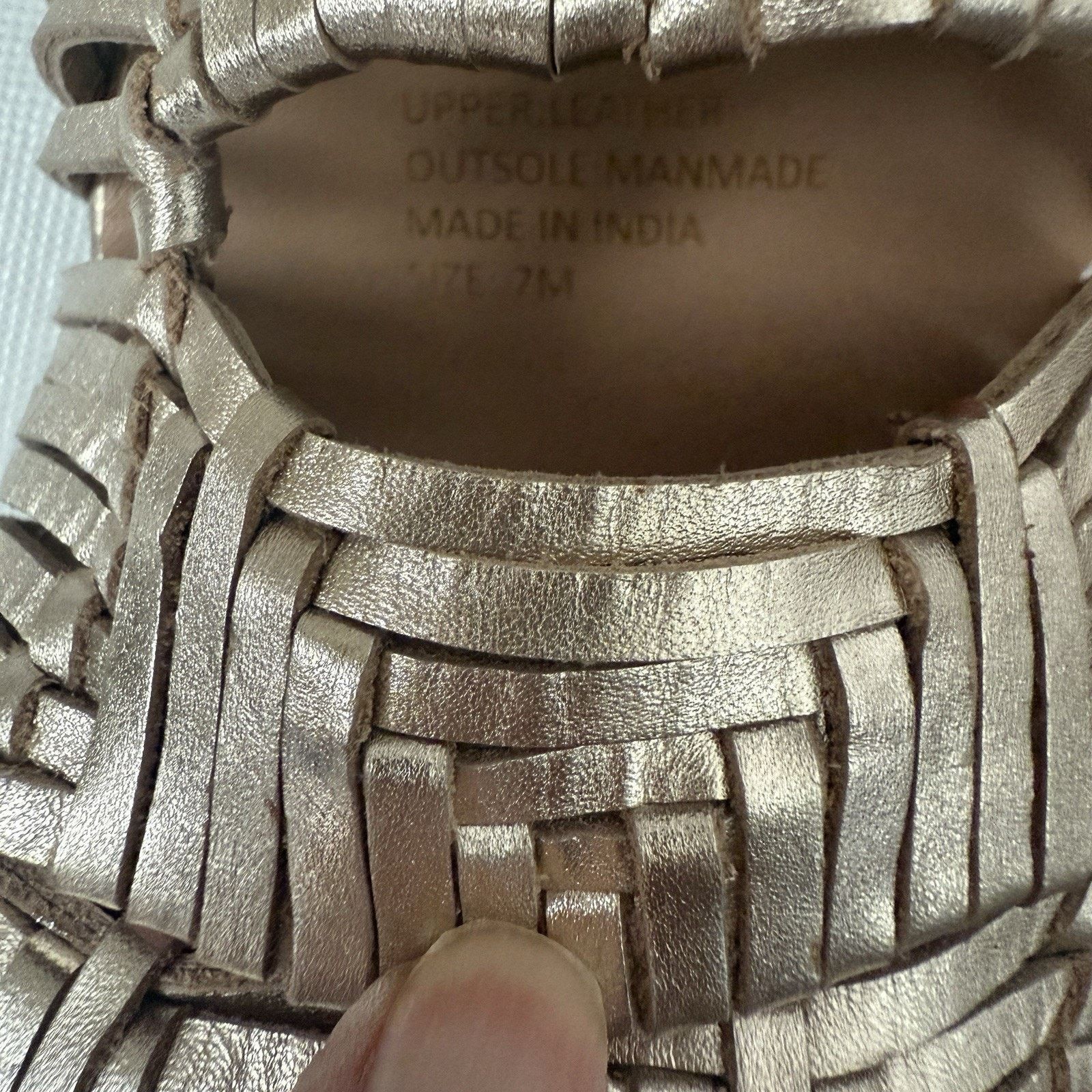 Matisse MATISSE East End Woven Gold Boho Leather Huarache Mules Size US 7 / IT 37 - 7 Thumbnail