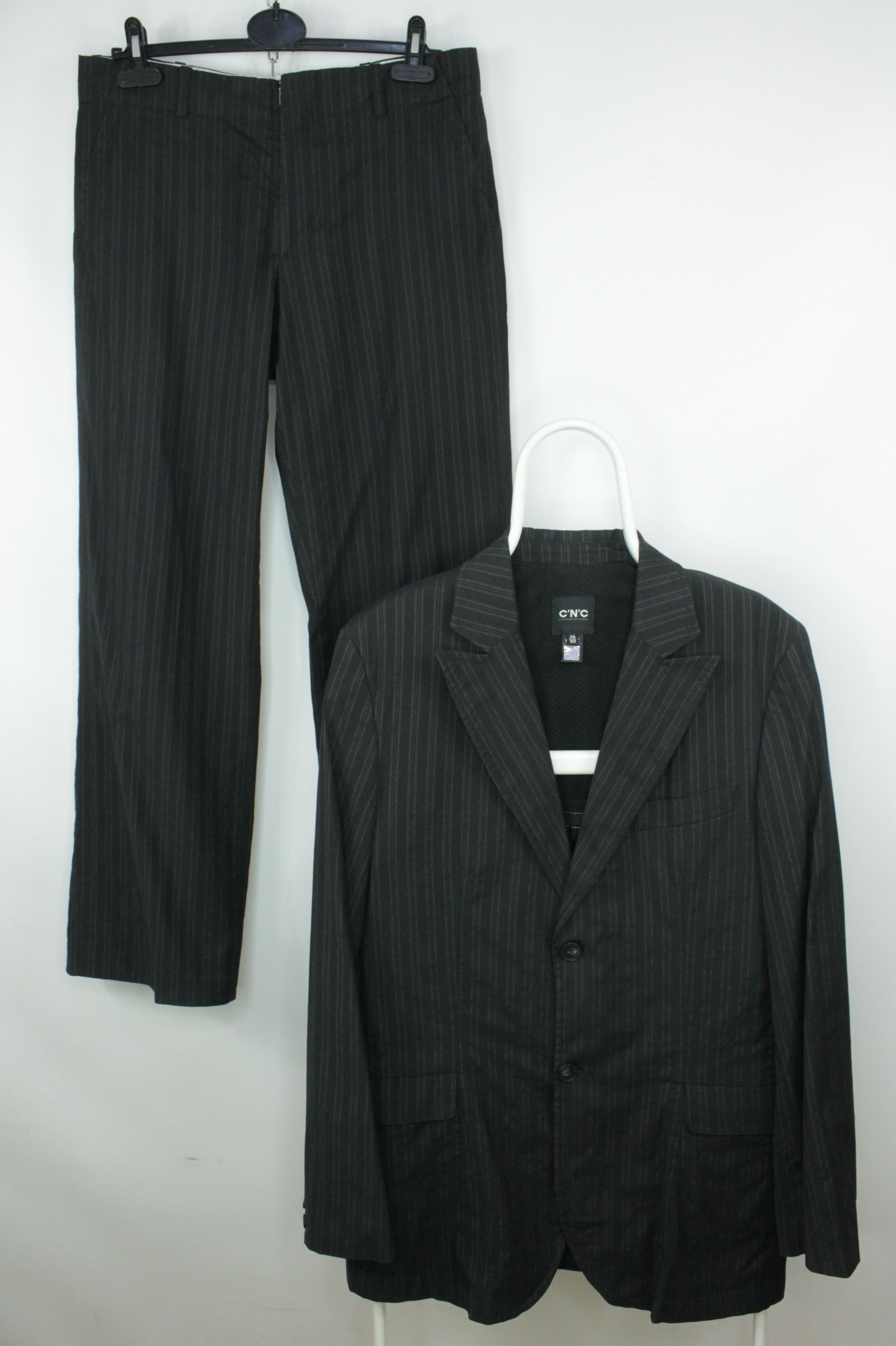 Vintage C'N'C Costume National Black Striped Suit Men's