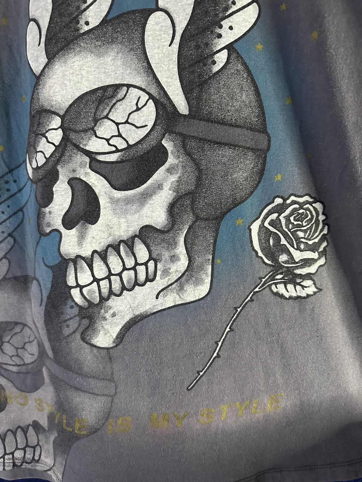 Japanese Brand Y2K Japanese Big Skull AOP Washed Tshirt Size US M / EU 48-50 / 2 - 11 Thumbnail