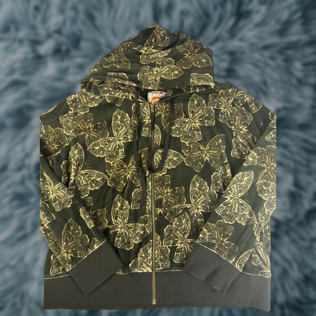 Johnny Was Johnny Was Hoodie Women’s Sz XL Velour Zip Up Gold Butterfly Zuri Modern Size XL / US 12-14 / IT 48-50 - 1 Thumbnail