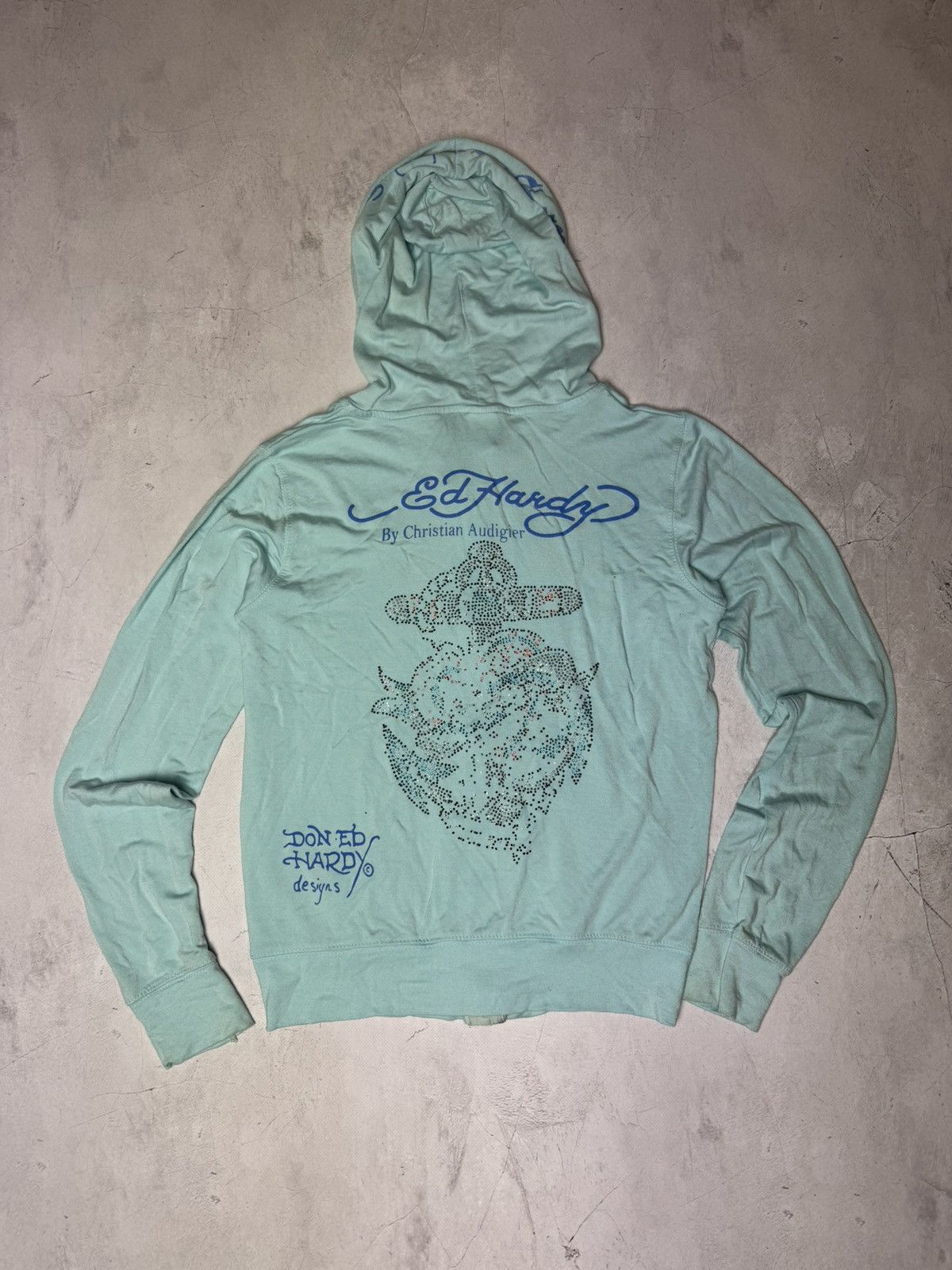 Christian Audigier × Ed Hardy × Vintage Ed Hardy Hoodie Y2K Vintage Size L / US 10 / IT 46 - 7 Thumbnail