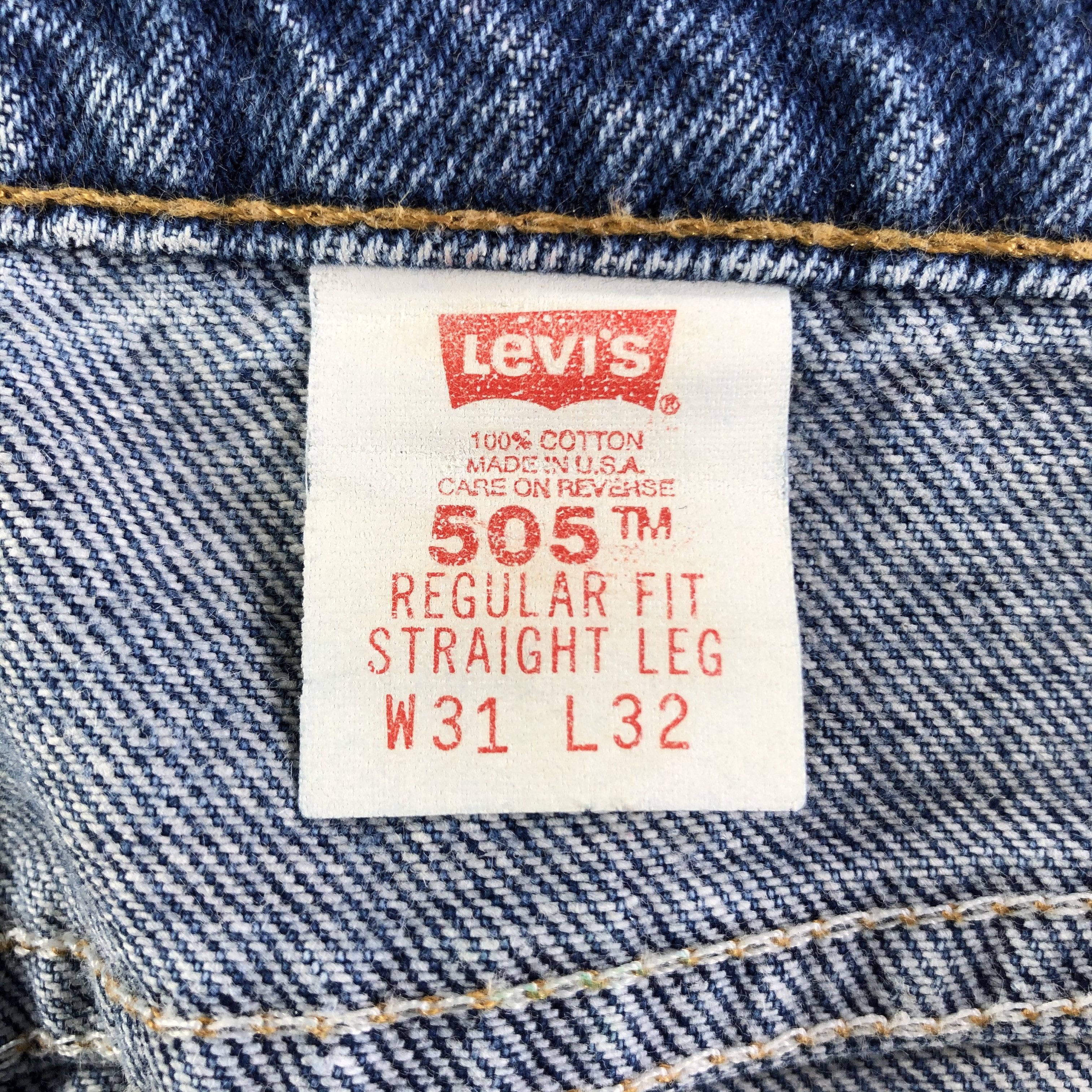 Levi's Vintage 90s Blue Wash Levis 505 Orange Tab Jeans-J2995 Size US 30 / EU 46 - 9 Thumbnail