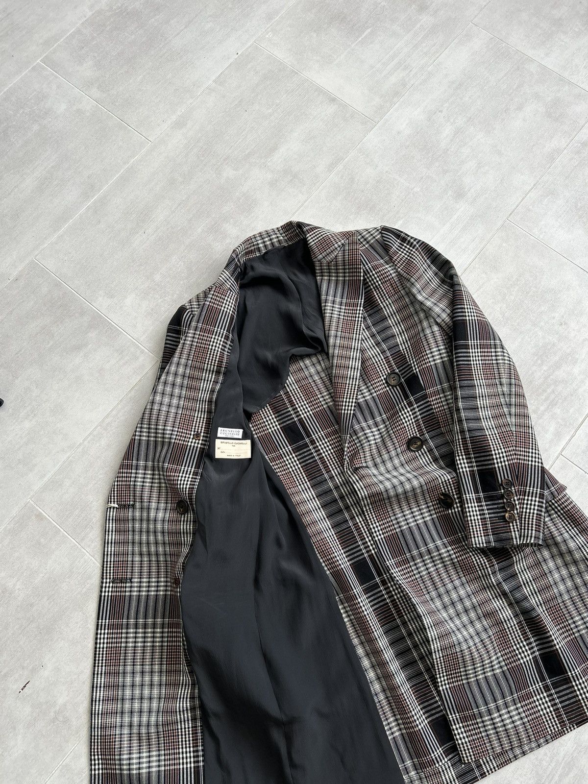 Brunello Cucinelli NEW❗️ BRUNELLO CUCINELLI Double-Breasted Checked Wool Coat Size XS / US 0-2 / IT 36-38 - 11 Thumbnail