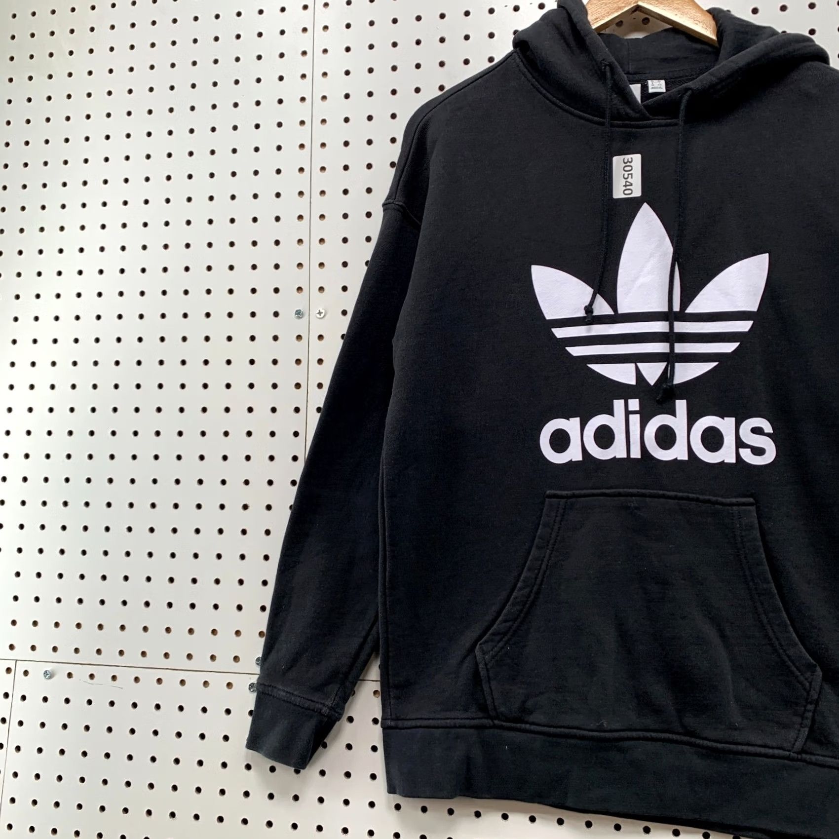Adidas Adidas Original Trefoil Hoodie Sweatshirt Mens Small Black Huge Logo Size US S / EU 44-46 / 1 - 3 Thumbnail