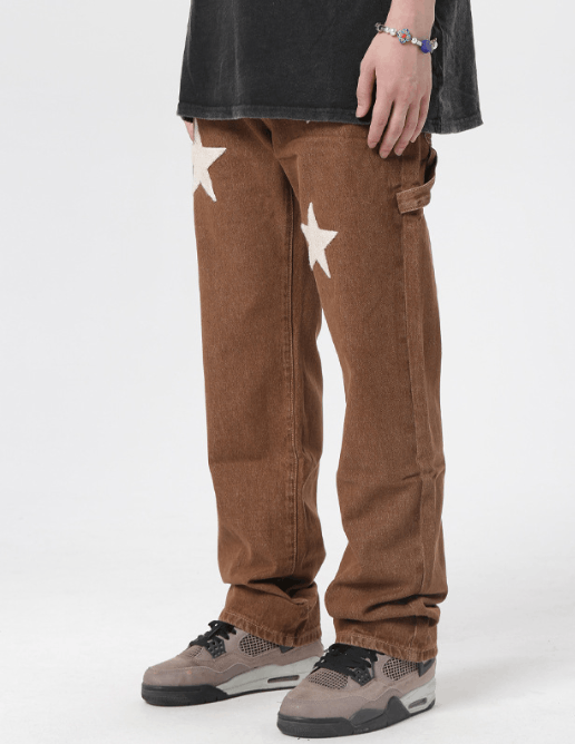 Japanese Brand × Jean Star embroidery retro trend loose casual jeans y2k Size US 32 / EU 48 - 2 Thumbnail
