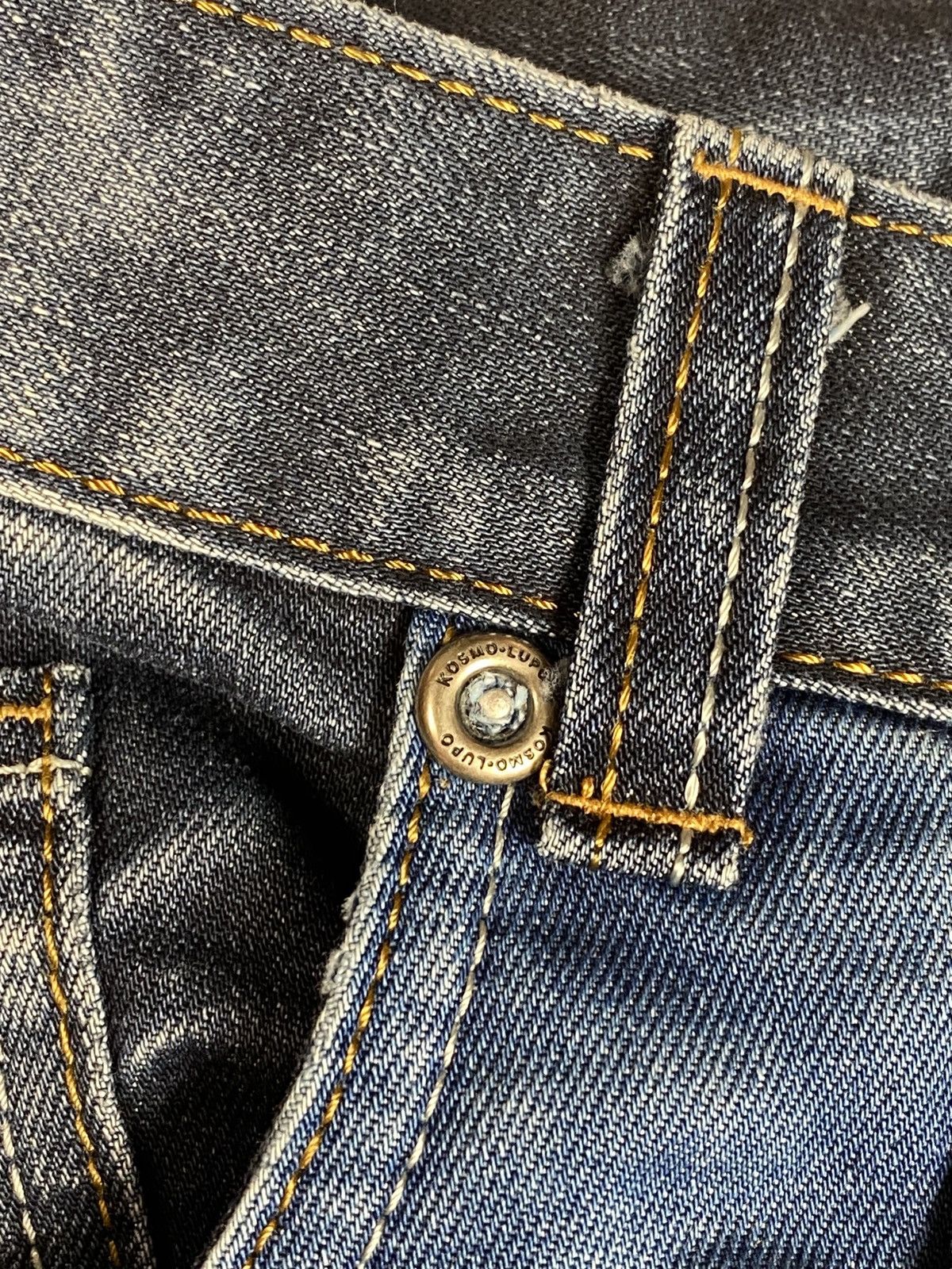 Japanese Brand Avantgarde Kosmo Lupo Denim Jeans Multipockets Rare Big Logo Size US 36 / EU 52 - 9 Thumbnail