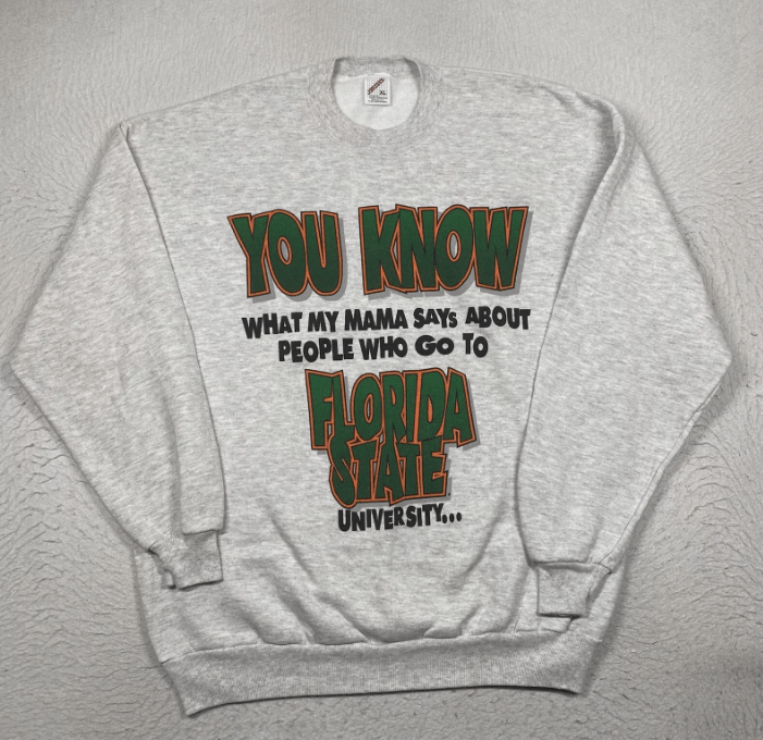 Jerzees Vintage Miami Hurricanes Sweater Mens XL FSU Jerzees Size US XL / EU 56 / 4 - 1 Thumbnail