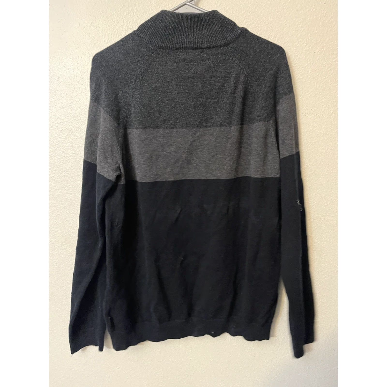 Calvin Klein Calvin Klein Men’s Sweater 1/4 Zip Mock Neck Striped Large Gray Black Multicolor Pullover Size US L / EU 52-54 / 3 - 3 Thumbnail