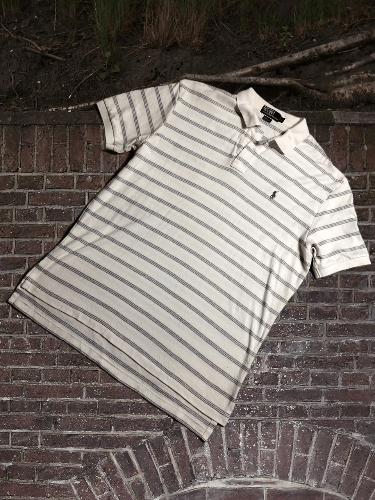 Polo Ralph Lauren Vintage Polo Ralph Lauren polo shirt in a strip Mens White L Size US L / EU 52-54 / 3 - 1 Thumbnail