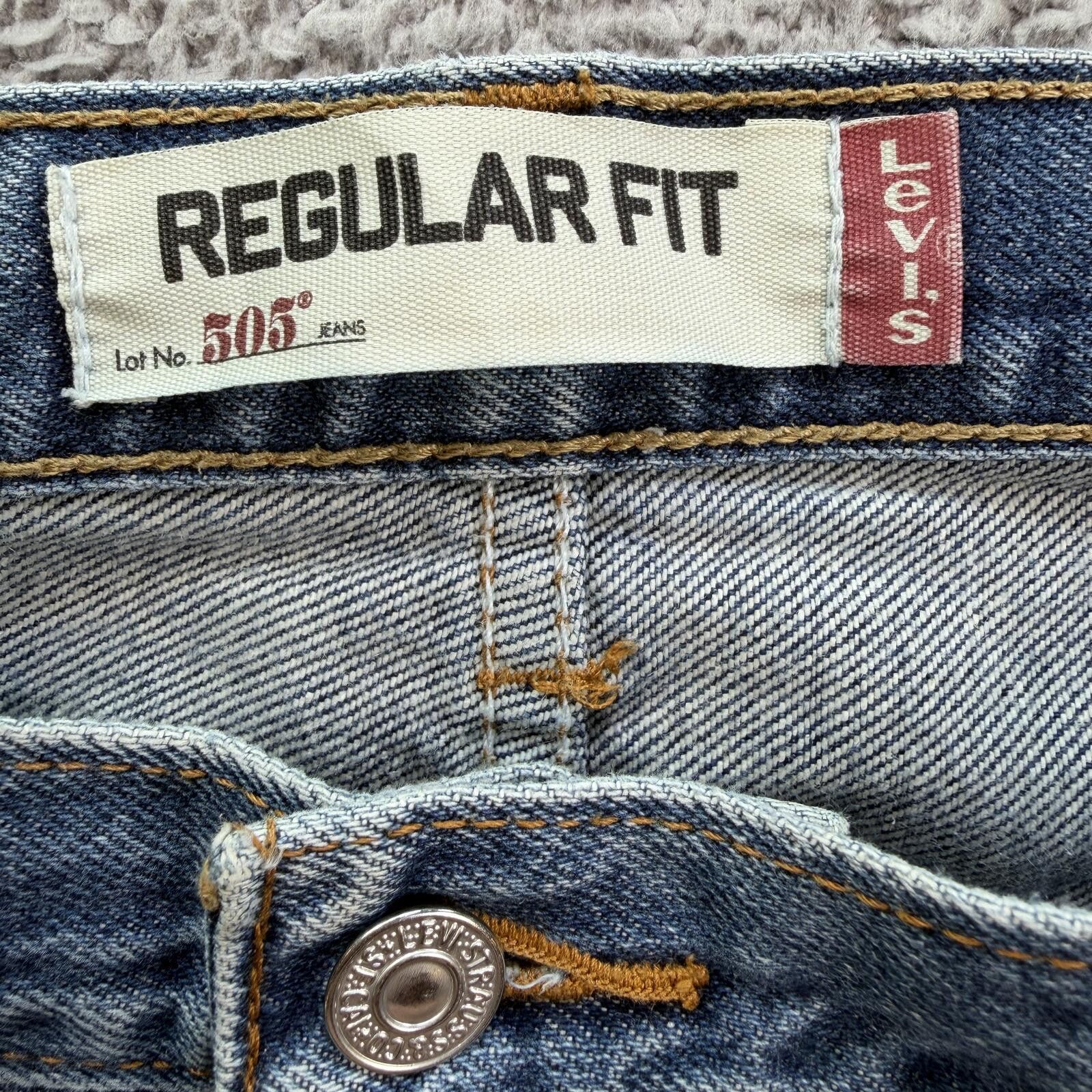 Levi's Vintage Y2K Levis 505 Regular Fit Straight Faded Jeans 36x30 Size US 36 / EU 52 - 5 Thumbnail