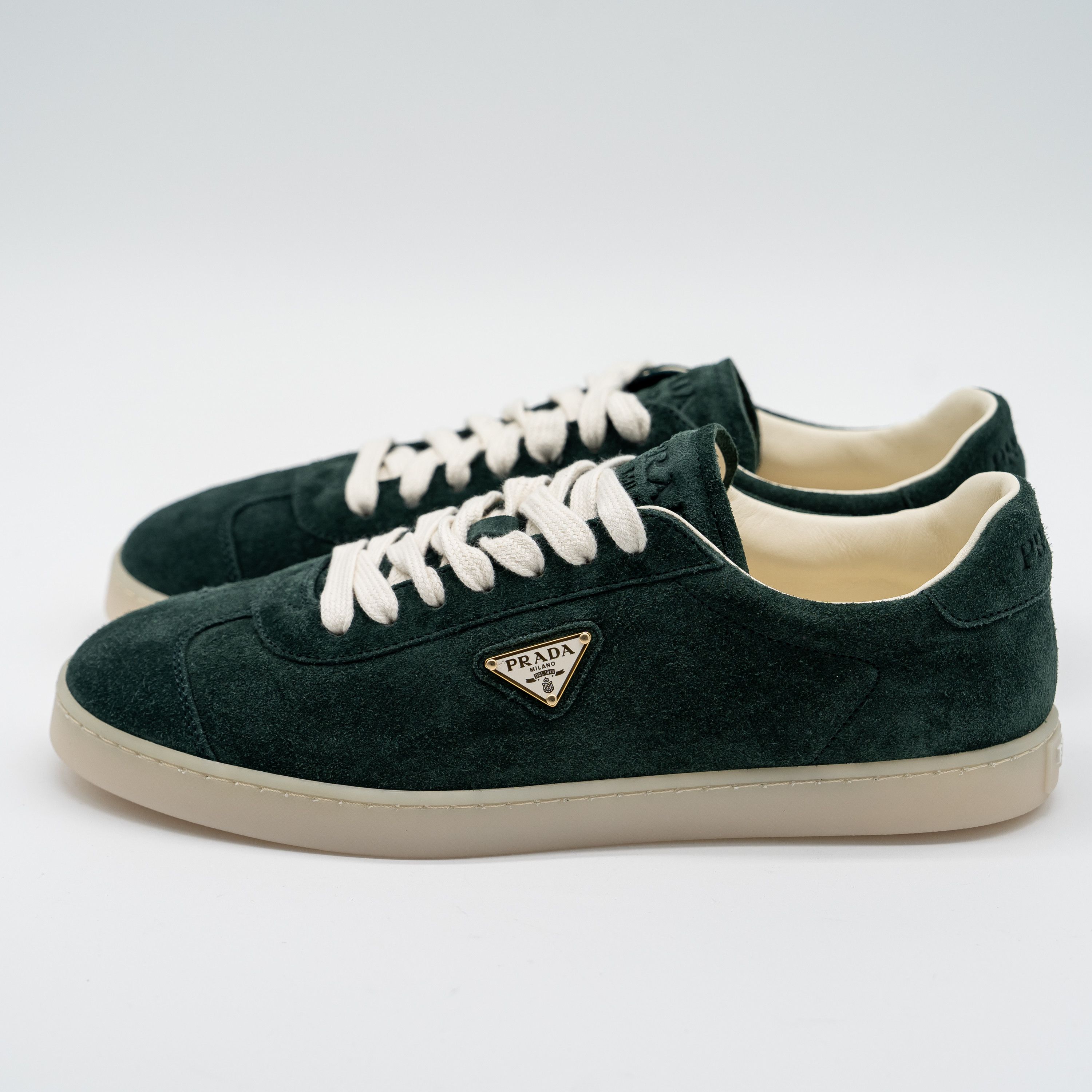 Prada 8uk 9 US Prada Lane Green Suede Sneakers Triangle logo Size US 9 / EU 42 - 4 Thumbnail