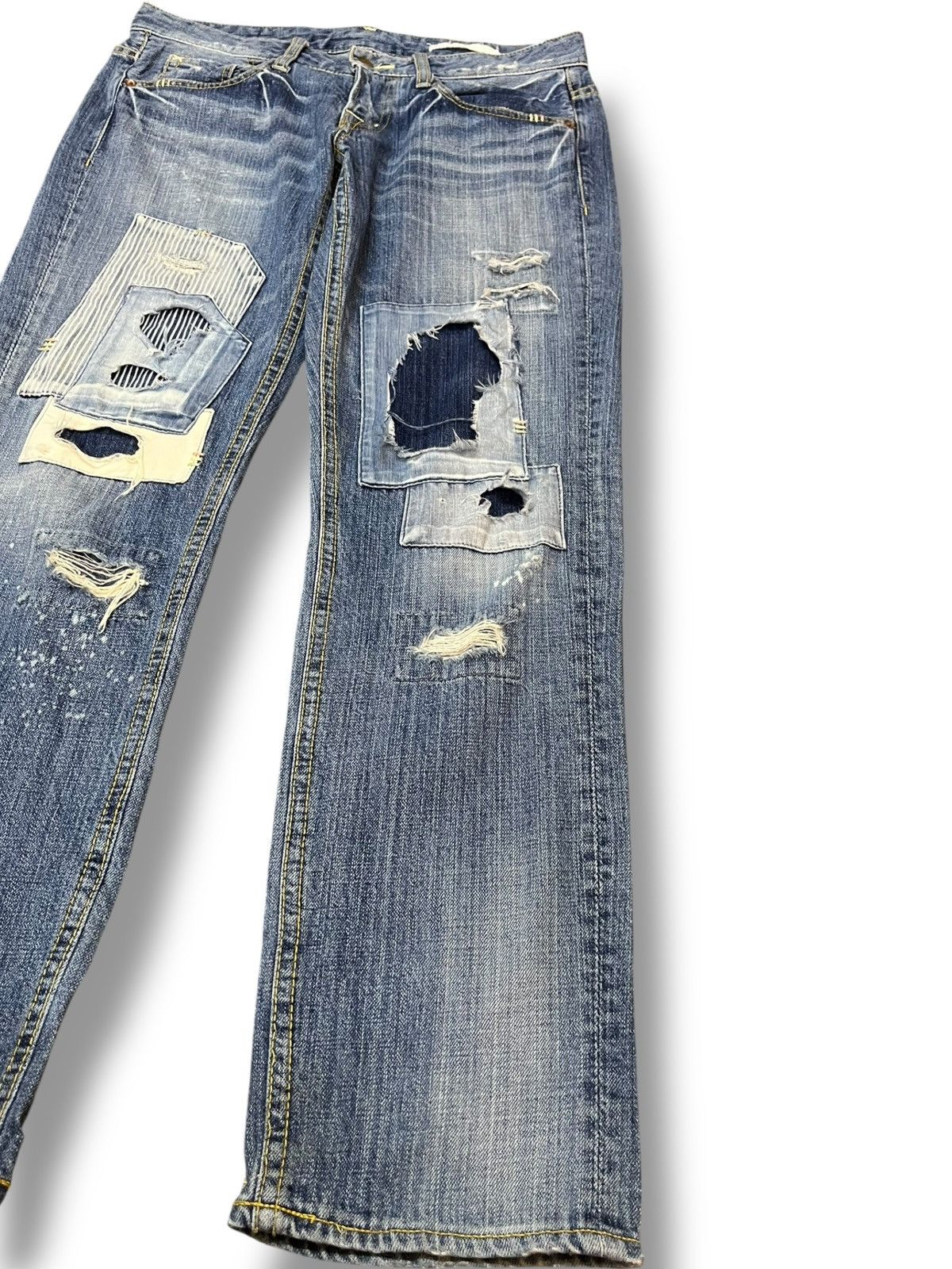 Beauty Beast × Japanese Brand Vintage Japanese Brand Patches Distressed Denim Size US 33 - 4 Thumbnail