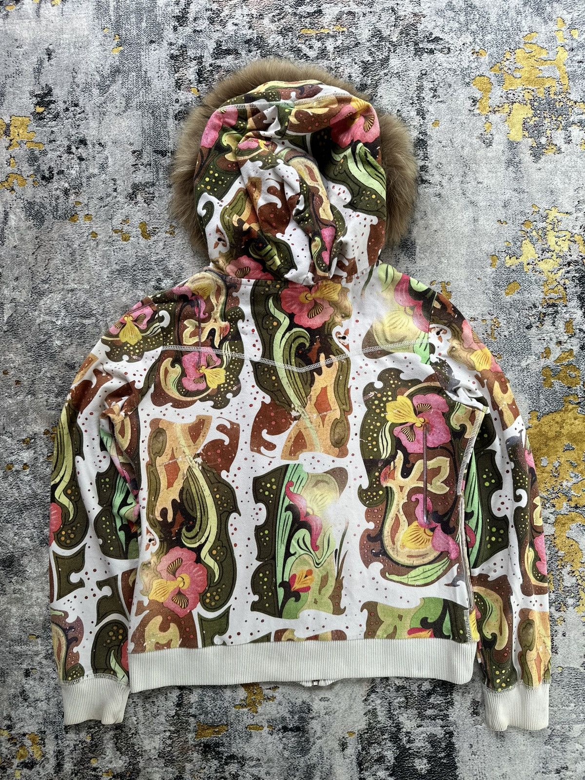 Beauty Beast × Hysteric Glamour × Japanese Brand OILILY FUR ZIPPER HOODIE AOP ISSEY MIYAKE STYLE Size M / US 6-8 / IT 42-44 - 7 Thumbnail