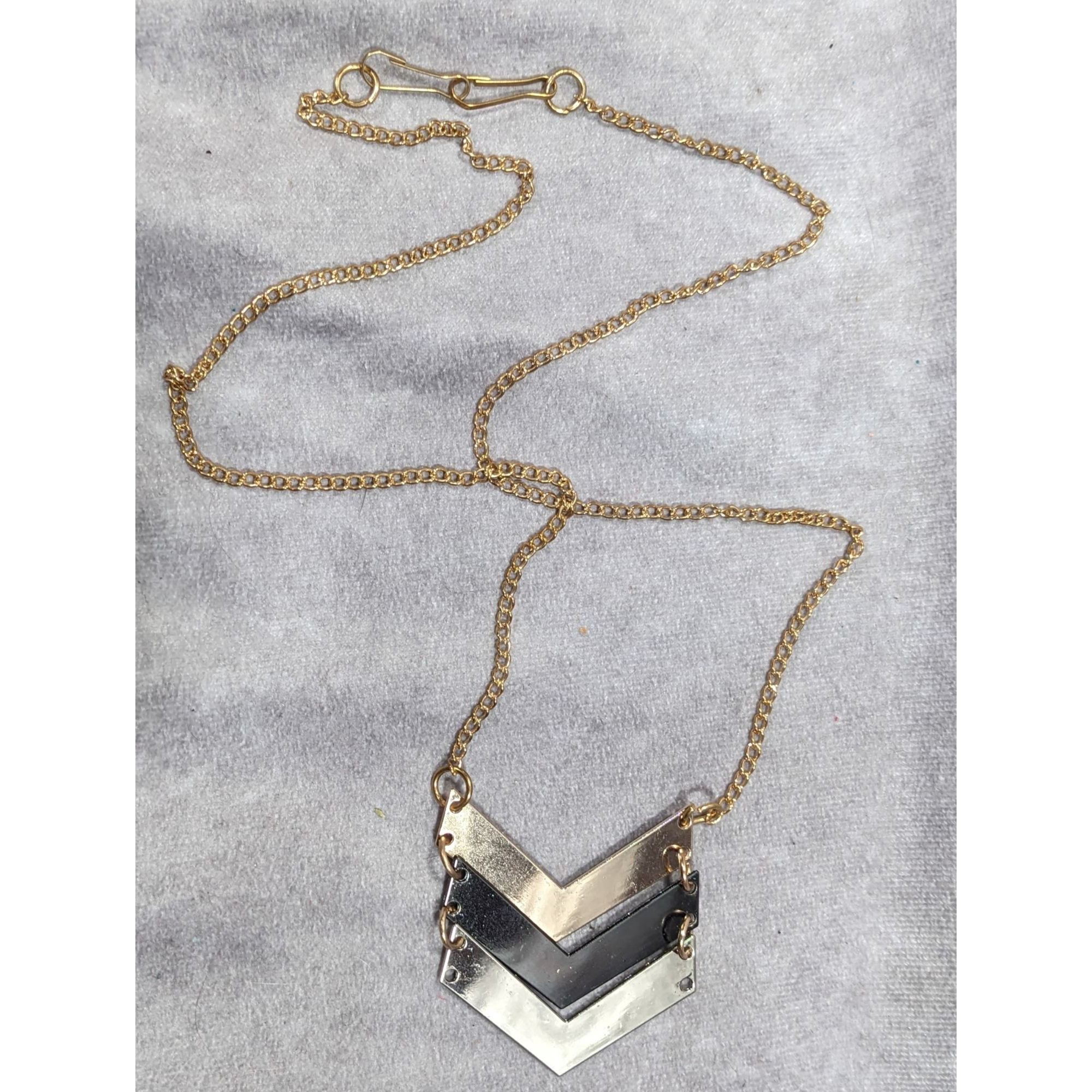 Other Multi Metallic Chevron Charm Pendant Necklace Size ONE SIZE - 7 Thumbnail