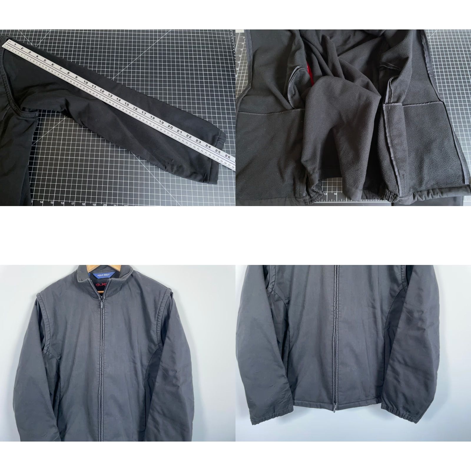 Ralph Lauren Polo Golf Hybrid Jacket Vest Men's Large Black Softshell Zip Up Bomber Jacket Size US L / EU 52-54 / 3 - 8 Thumbnail