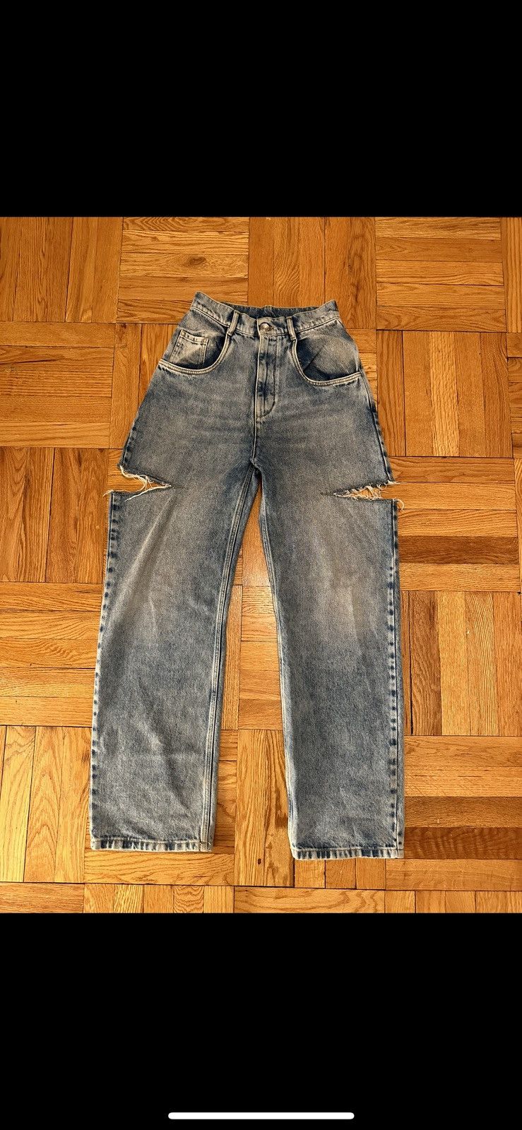 image of Maison Margiela Margiela Slit Jeans in Blue, Women's (Size 26)