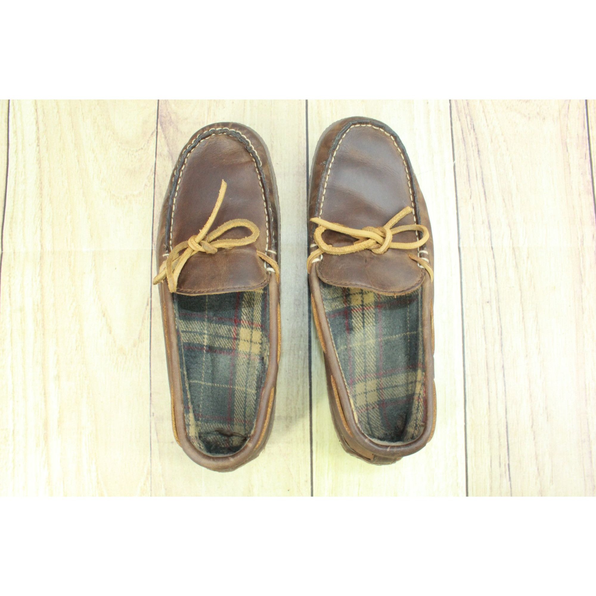 L.L. Bean LL Bean Men’s Brown Leather Flexible Handsewn Flannel-Lined Size US 7 / EU 40 - 7 Thumbnail