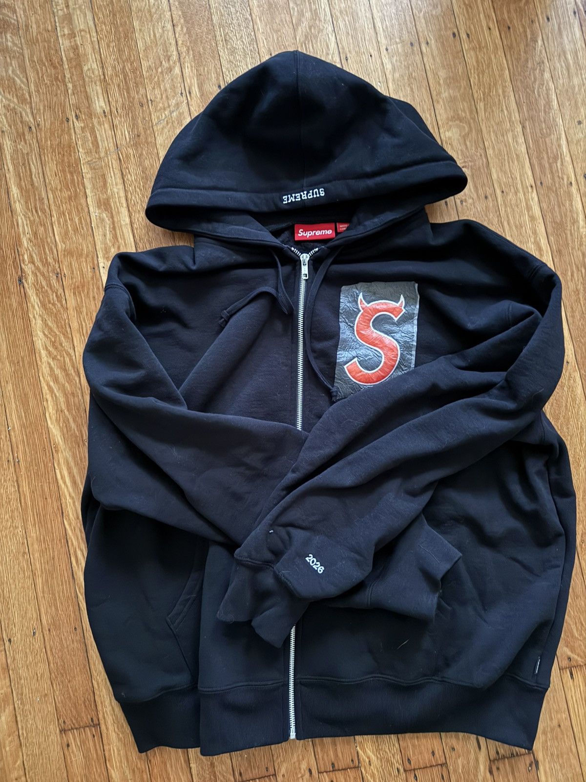 Supreme Devil S Logo Zip Up Hooded Sweatshirt Size US L / EU 52-54 / 3 - 1 Thumbnail