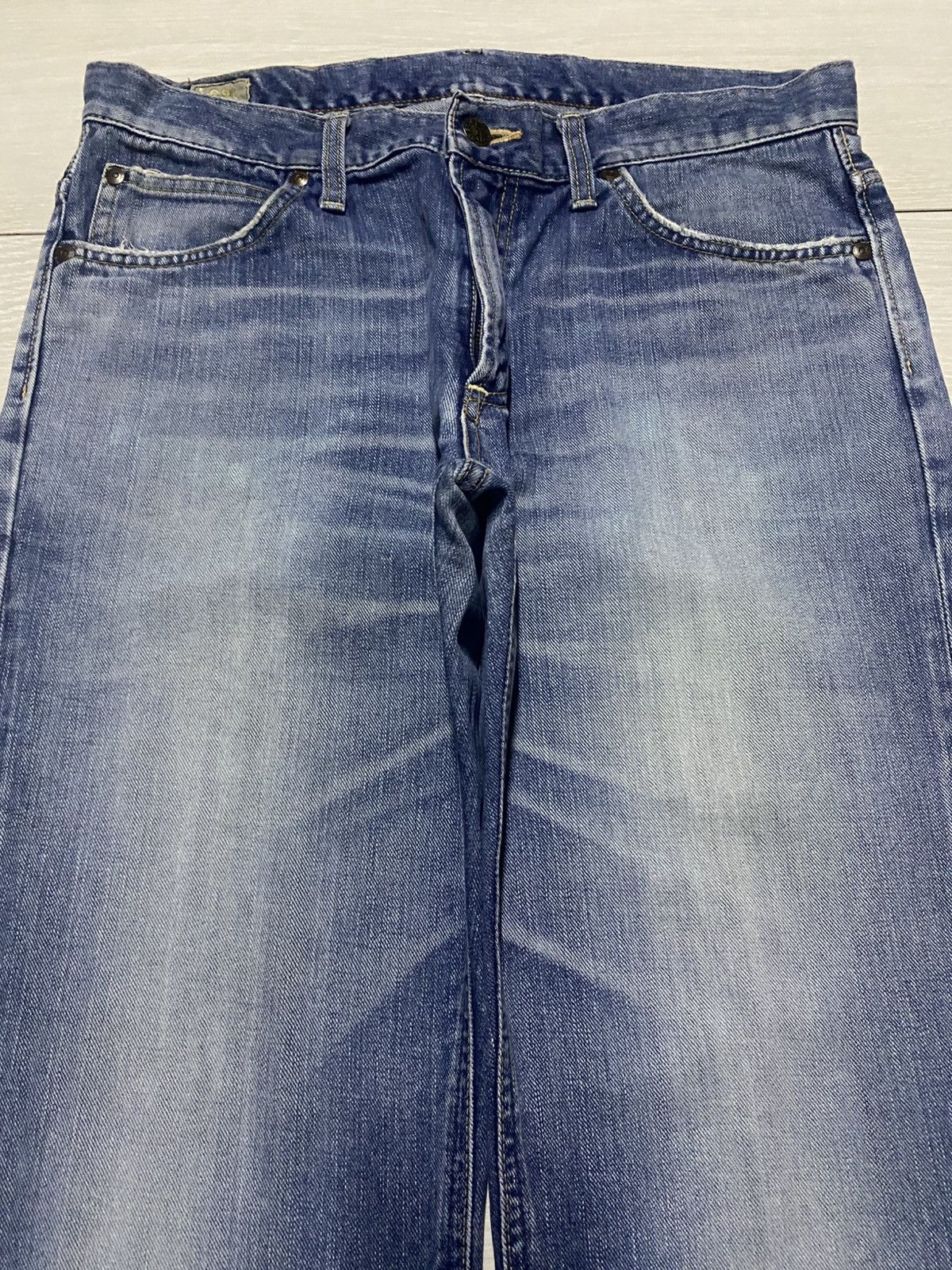 Number (N)ine Vintage Lee Riders Faded Wash Distressed Loose Jeans Size US 33 - 3 Thumbnail