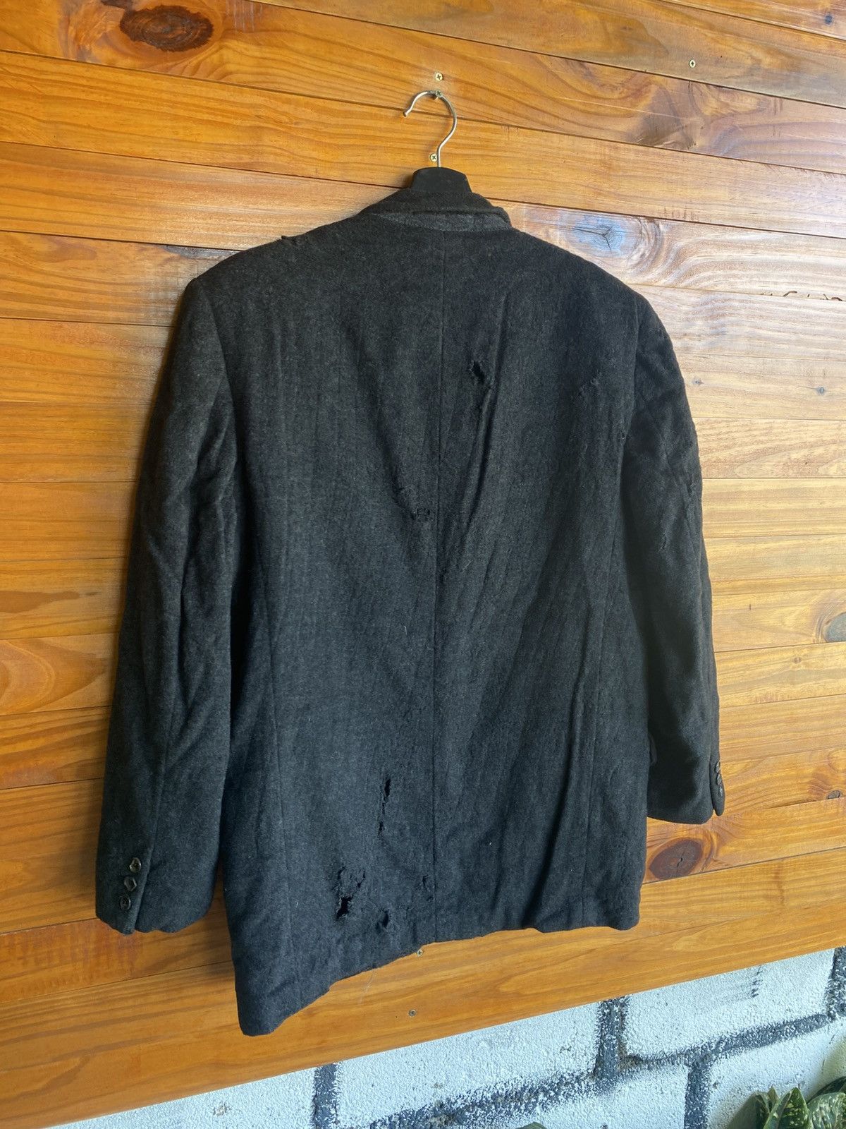 Comme des Garcons Homme Comme des Garçons Homme Wool Blazer Jacket Disstress Size US M / EU 48-50 / 2 - 12 Thumbnail