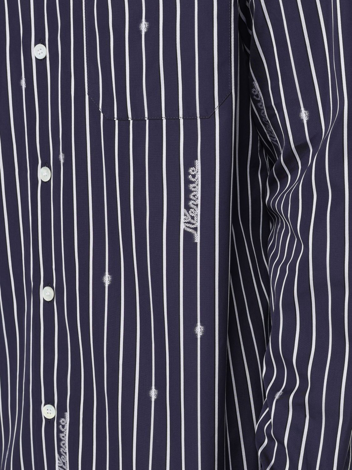 Versace o1y0525 Logo Striped Shirt in Midnight Blue Size US L / EU 52-54 / 3 - 2 Thumbnail