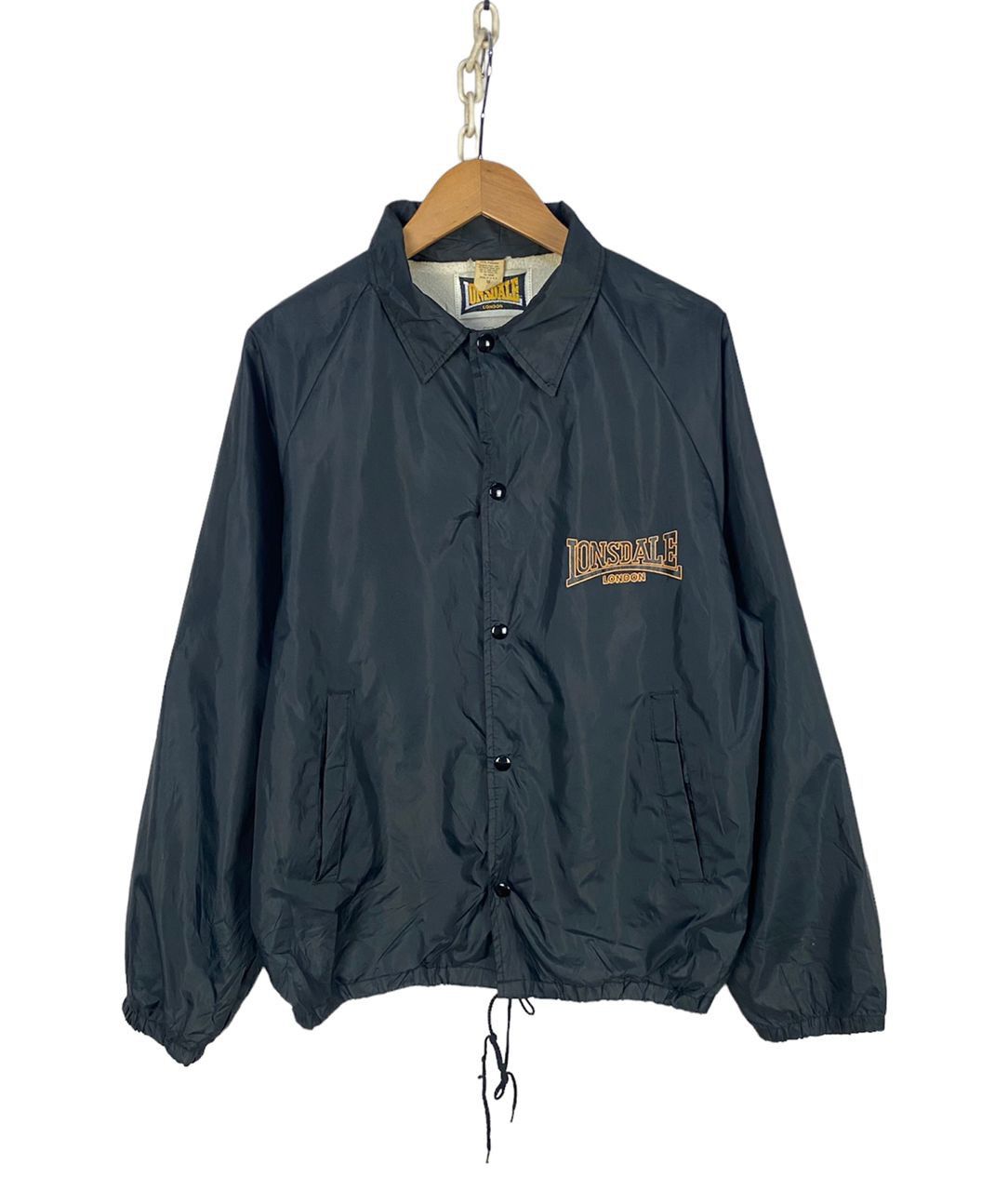 image of Vintage Lonsdale London Snap Button Jacket in Black, Men's (Size Medium)