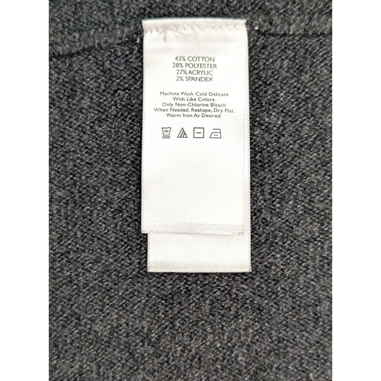 Eddie Bauer Eddie Bauer Cardigan Women's L Gray Striped Knit Open Pockets V-Neck Fall Winter Classic Knit Sweater Size L / US 10 / IT 46 - 4 Thumbnail