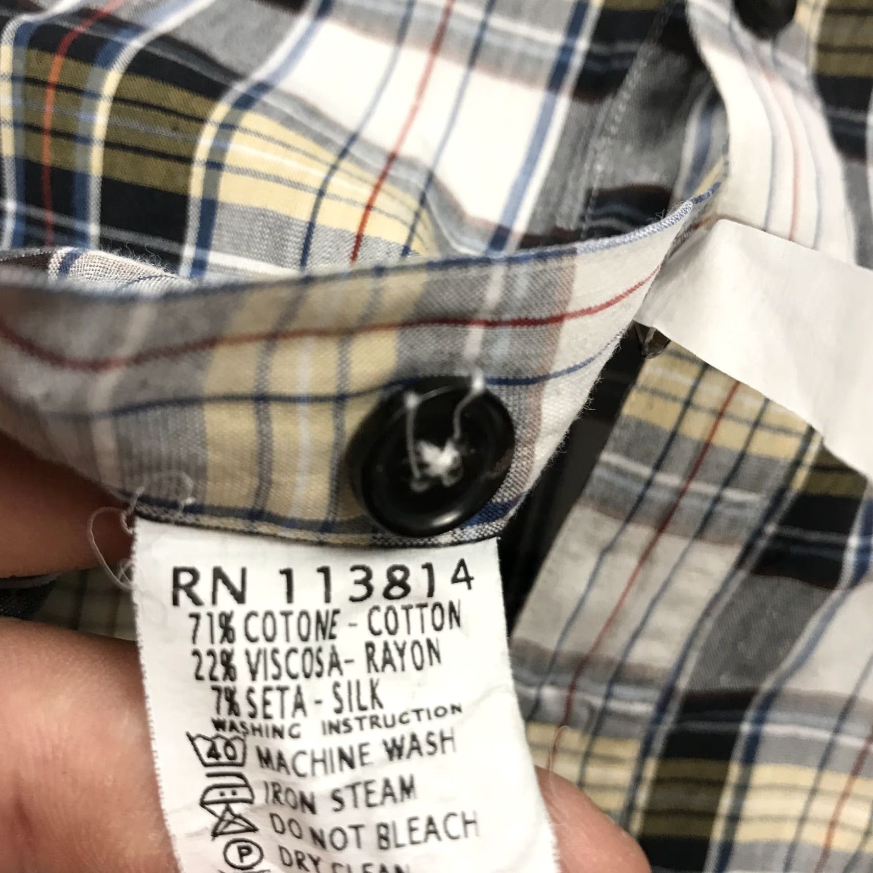 Billy Reid Billy Reid Mens Shirt XL Slim Plaid Yellow Cotton Silk Rayon Button-Up Casual Classic Designer Size US XL / EU 56 / 4 - 5 Thumbnail