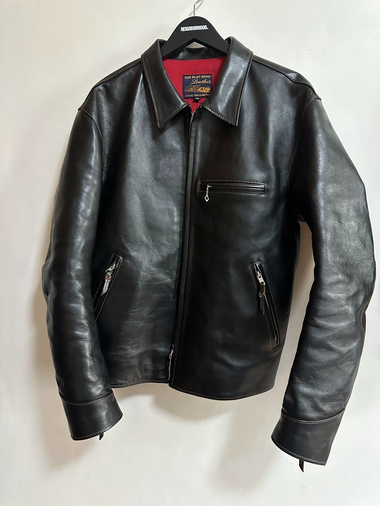 The Flat Head 1940s Vintage Leather Motorcycle Jacket Size US XS / EU 42 / 0 - 1 Thumbnail