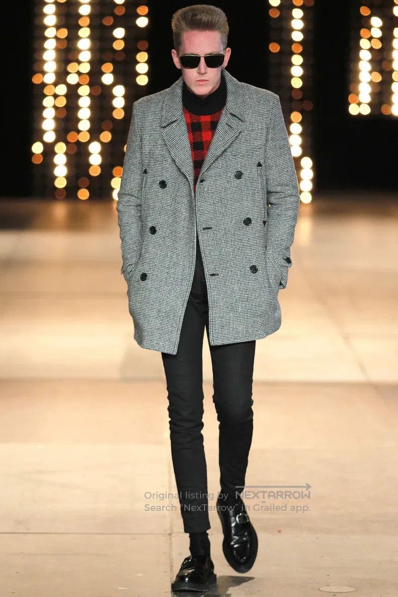 Saint Laurent Paris Saint Laurent Paris Double-breasted houndstooth coat Size US L / EU 52-54 / 3 - 9 Thumbnail