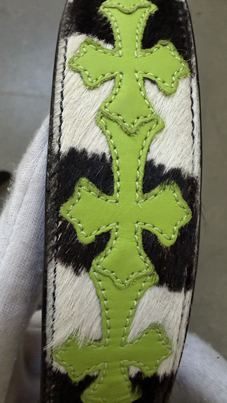 Chrome Hearts GRAIL! Chrome Hearts Cross Patch Pony Hair Gunslinger Belt Size 38 - 10 Thumbnail