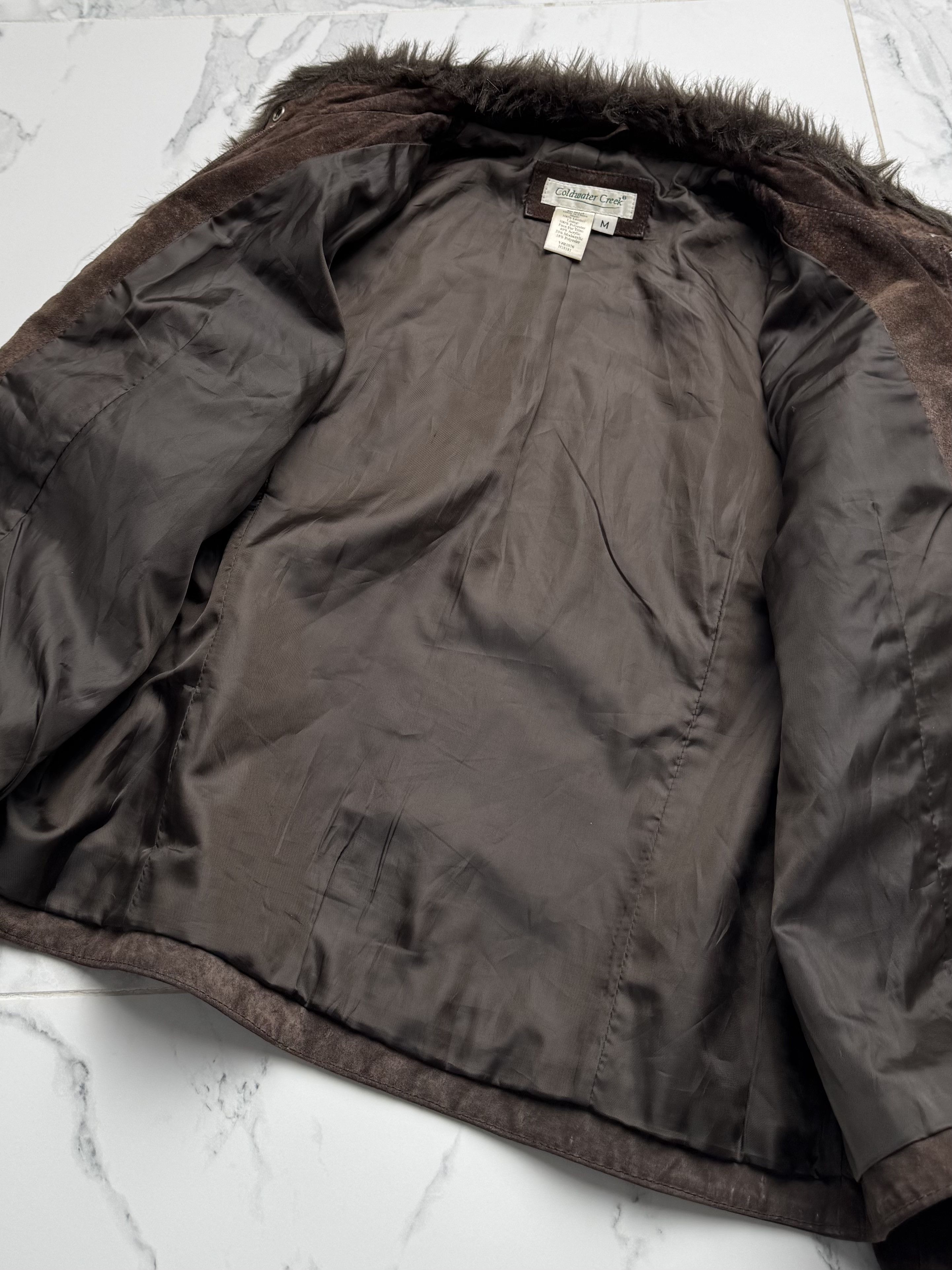 Japanese Brand Y2K Brown Suede Jacket Womens Faux Fur Trim Short Coat Y2K Size M / US 6-8 / IT 42-44 - 8 Thumbnail