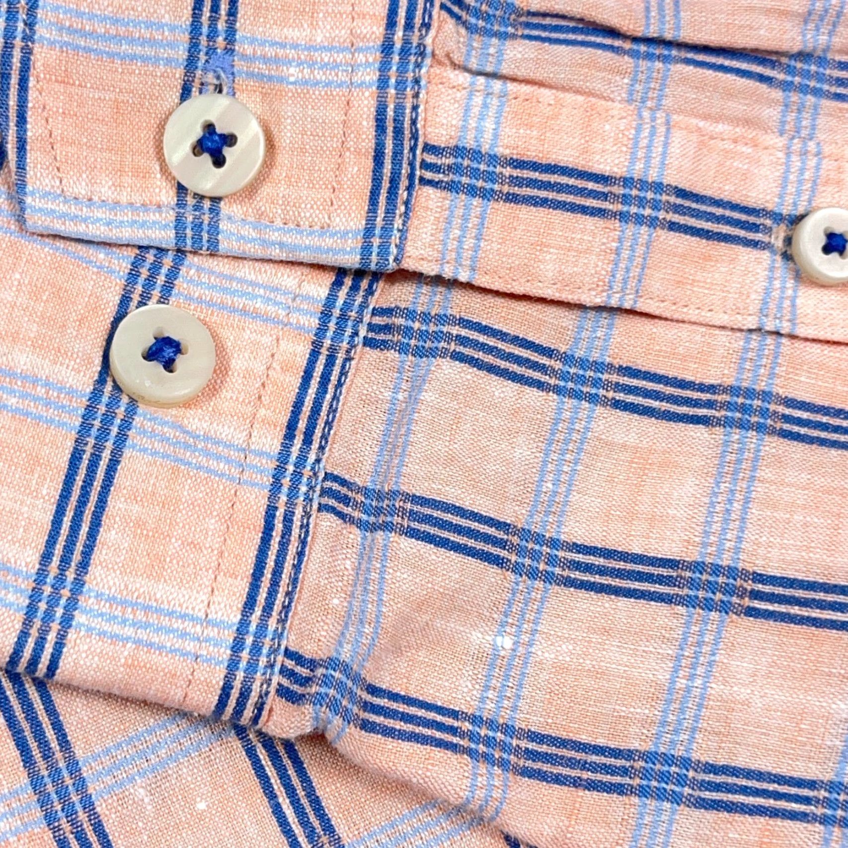 Tommy Bahama Tommy Bahama Shirt Men Large Orange Plaid Linen Button Up Island Modern Fit Size US L / EU 52-54 / 3 - 6 Thumbnail
