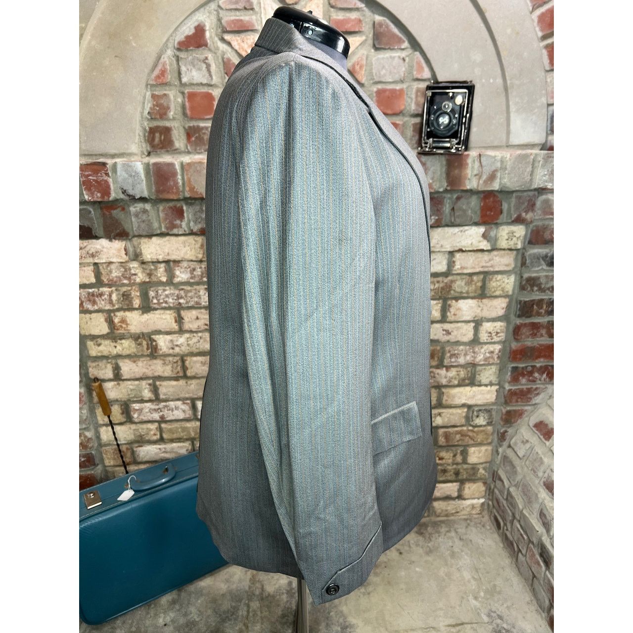 Vintage blazer pinstripe gray orange Size 52R - 7 Thumbnail
