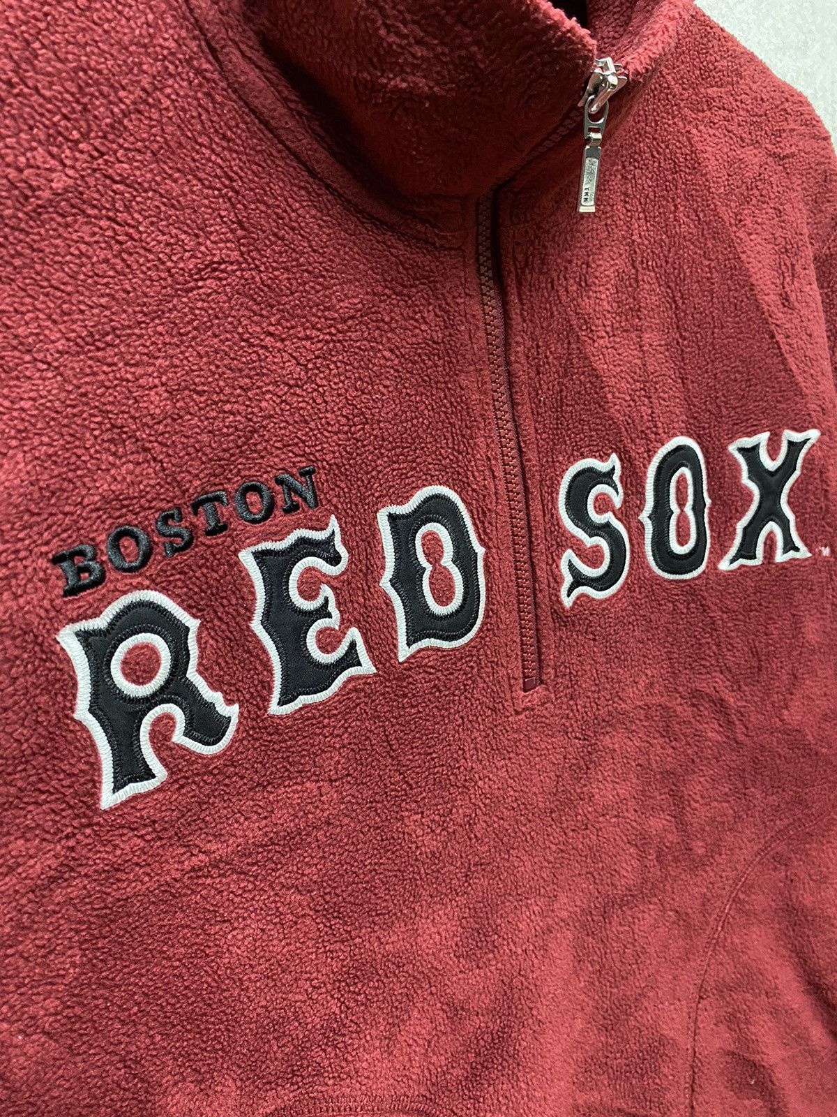 MLB MLB X Uniqlo Red Sox Baseball Fleece Quarter Zip Size L Size US L / EU 52-54 / 3 - 8 Thumbnail