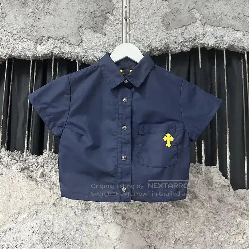 Chrome Hearts Chrome Hearts Casual Summer Blue Crop Shirt . Size XS / US 0-2 / IT 36-38 - 1 Thumbnail
