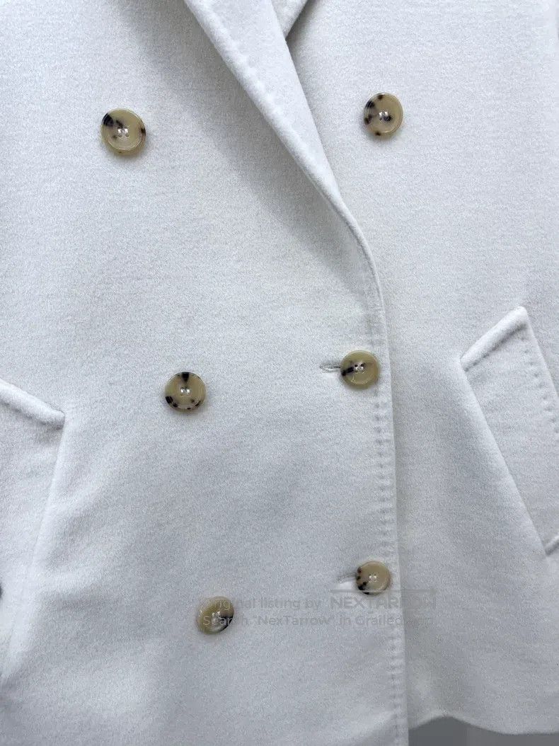 Max Mara Max Mara Beige Double-breasted Wool Overcoat Size 4XL / US 24-26 - 3 Thumbnail