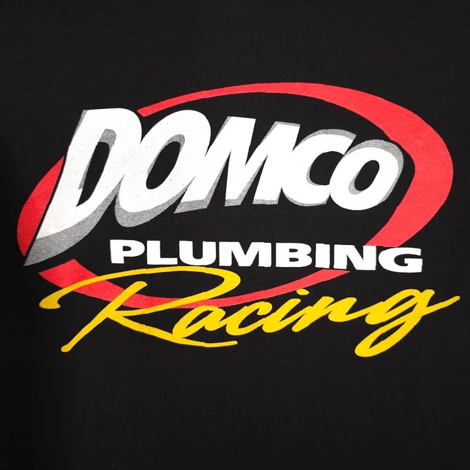 Hanes Domco Plumbing Racing T Shirt Mens XL Black Long Sleeve Hanes Graphic Tee Size US XL / EU 56 / 4 - 5 Thumbnail