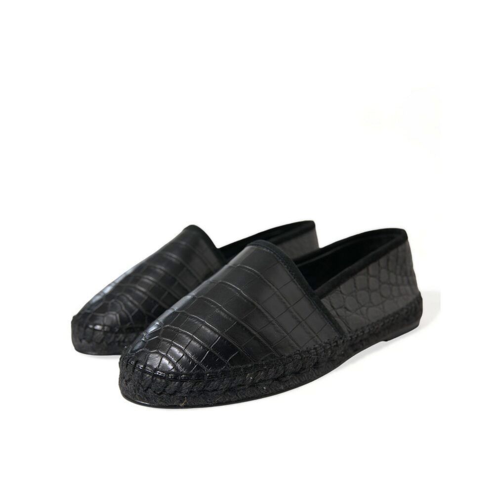 Dolce & Gabbana Dolce & Gabbana Exotic Black Leather Espadrilles Size US 10 / EU 43 - 3 Thumbnail