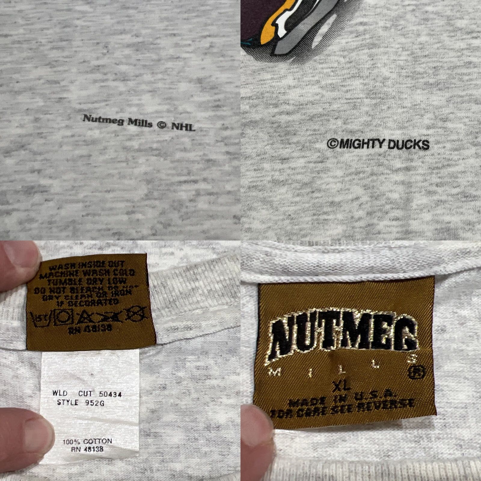 Vintage VINTAGE Mighty Ducks Shirt XL Nutmeg NHL Double Sided Single Stitch USA Mens Size US XL / EU 56 / 4 - 9 Thumbnail