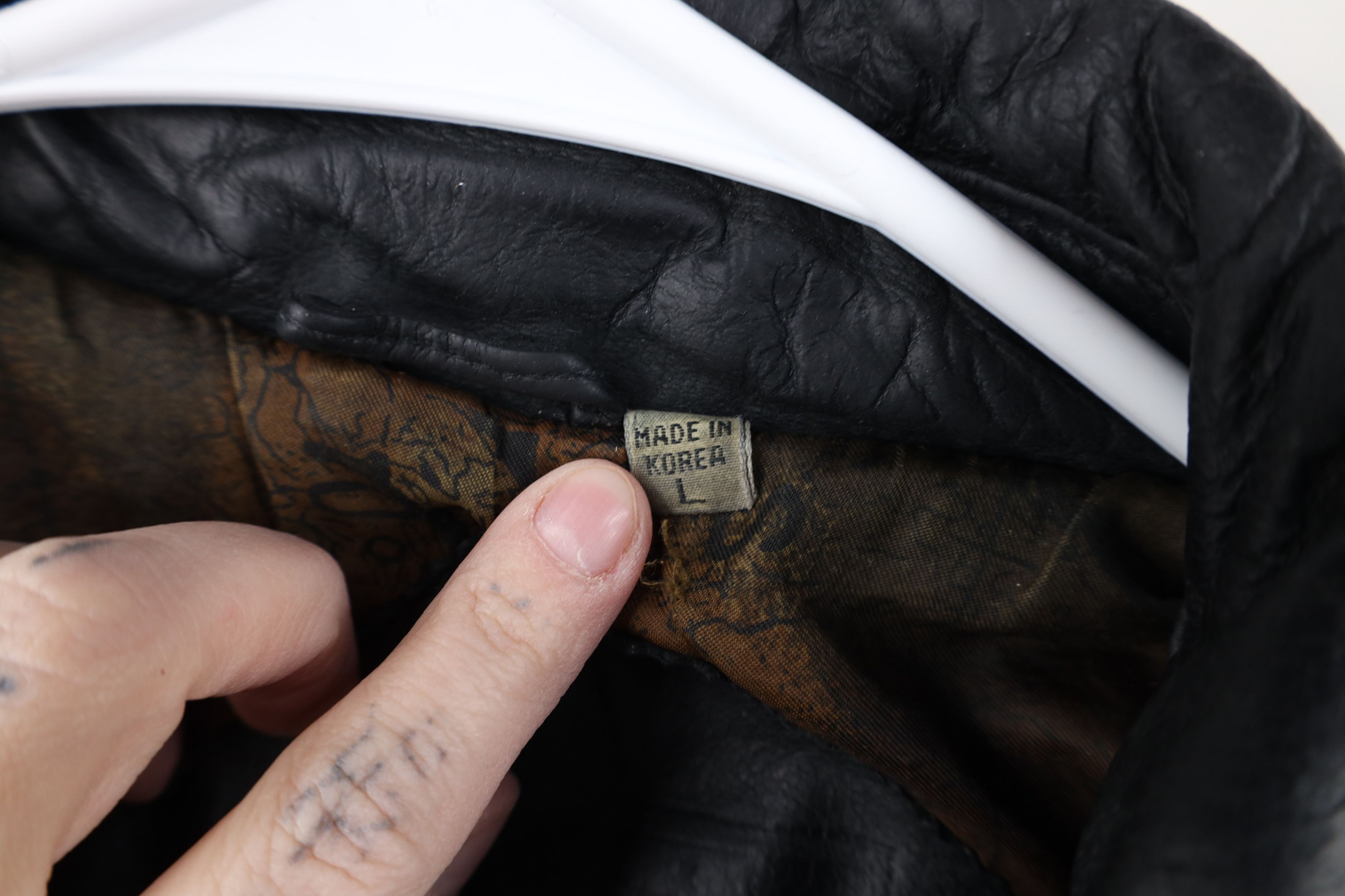 Vintage Vintage 90s Streetwear Leather Flight Bomber Jacket Black Size US L / EU 52-54 / 3 - 9 Thumbnail