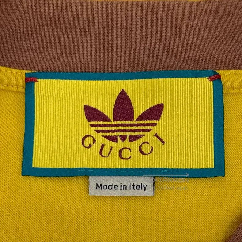Gucci Gucci Yellow logo letter print cotton V-neck short-sleeved Size M / US 6-8 / IT 42-44 - 5 Thumbnail